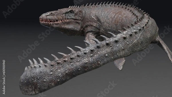 Obraz Mosasaurus  pose render of background. 3d rendering