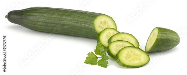 Obraz Fresh cucumber isolated on white background