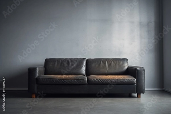 Obraz black sofa in a room
