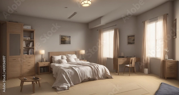 Fototapeta ベッドルームインテリア｜Generative AI