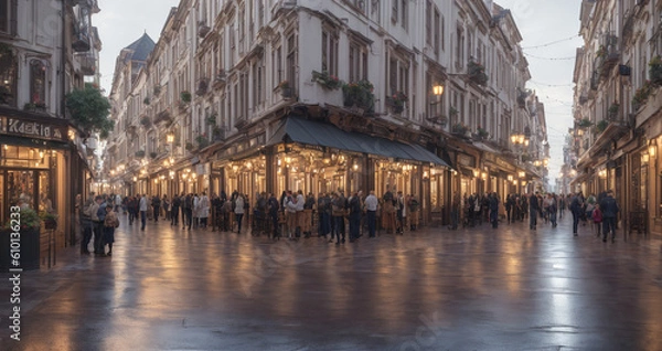 Fototapeta ヨーロッパ風の街並み｜Generative AI