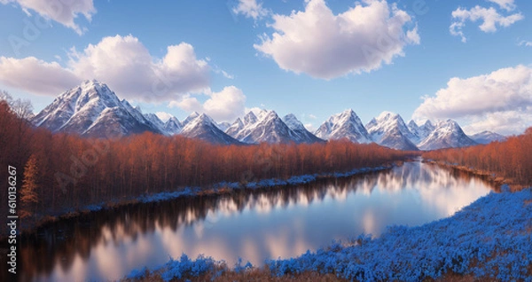 Fototapeta 冬のアルプス｜Generative AI