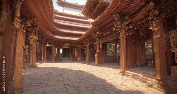 Fototapeta 中国 寺院｜Generative AI