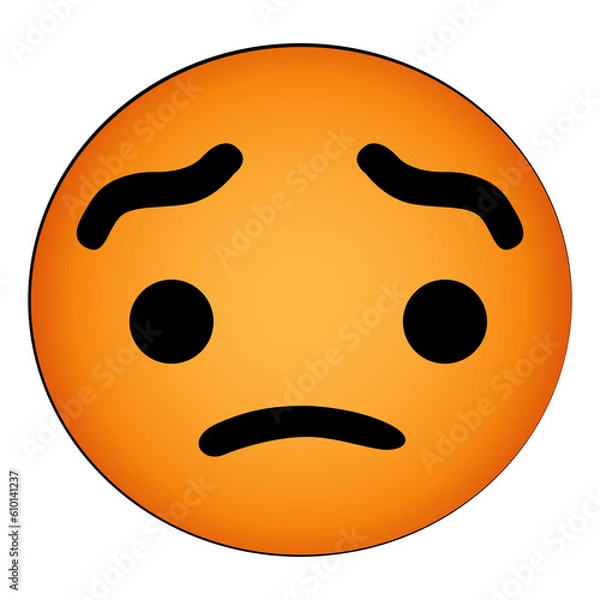 Fototapeta Emoji be concerned isolated cartoon design on transparent background, creative art emoji icon clipart element