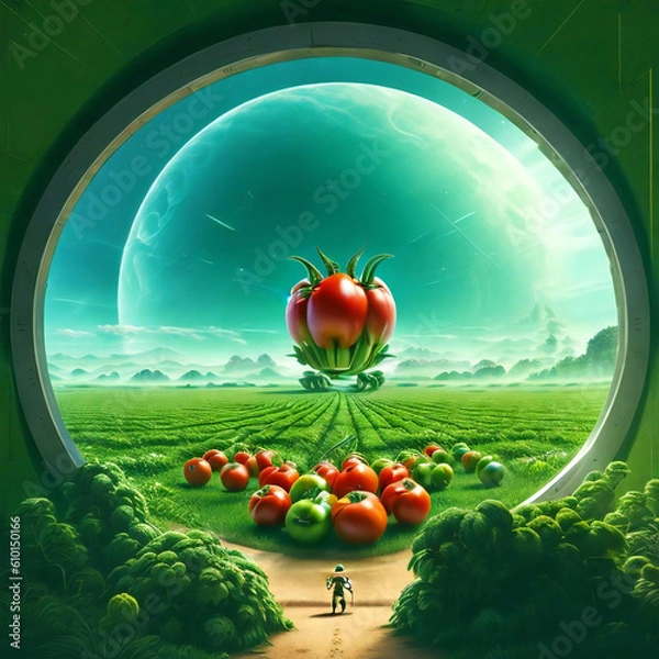 Obraz 未来の地球　トマト畑