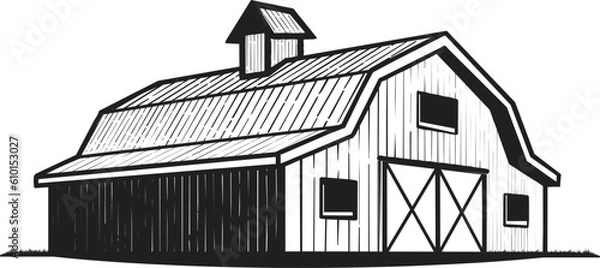Obraz Retro old barn farm logo icon design vector isolated on white background.