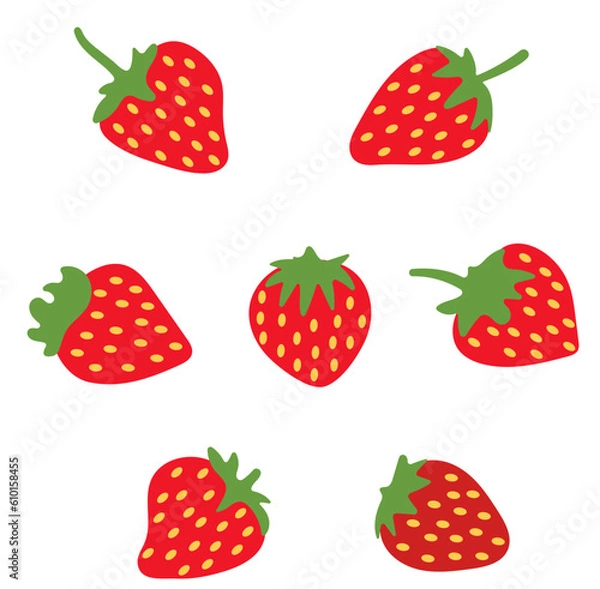 Fototapeta strawberry on white background.Eps 10 vector.