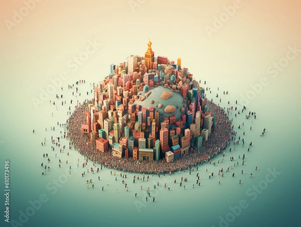 Obraz World Population Day Concept Illustration AI Generated