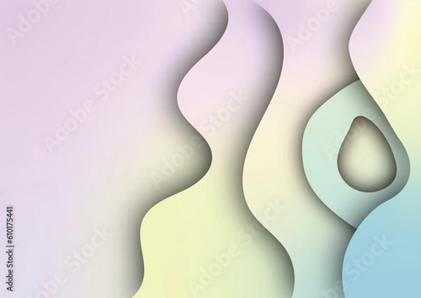 Obraz Papercut pastel gradient layers background