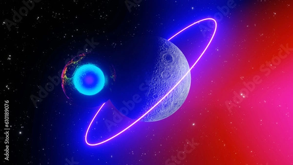 Obraz  [ inner glow ] hifi art still render by timenotspace 3D space background art wallpaper