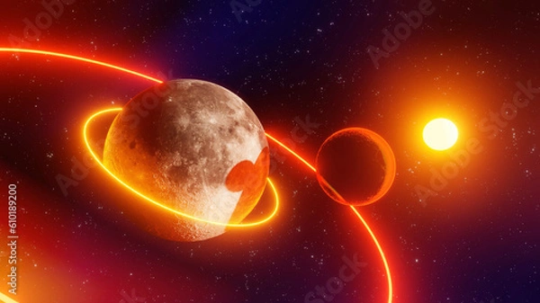 Obraz  [ infinite orbital ] hifi art still render by timenotspace 3D space background art wallpaper