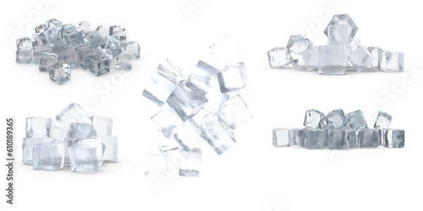 Fototapeta ice cubes on transparent background