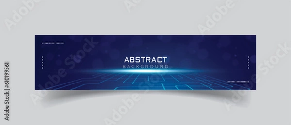 Obraz Linkedin banner with shiny technology background