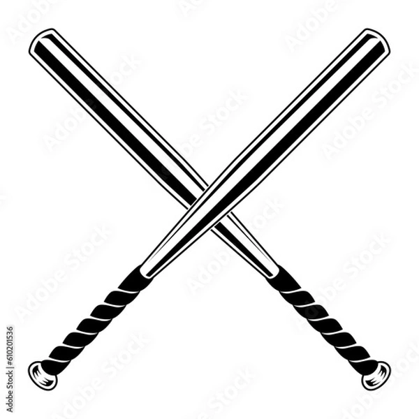 Obraz Crossed Baseball Bats Vector