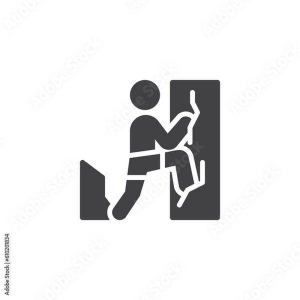 Fototapeta Rock climbing vector icon