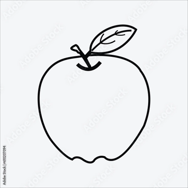 Fototapeta Apple line art vector image