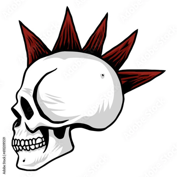 Fototapeta Skull Punk Head Illustration Vector
