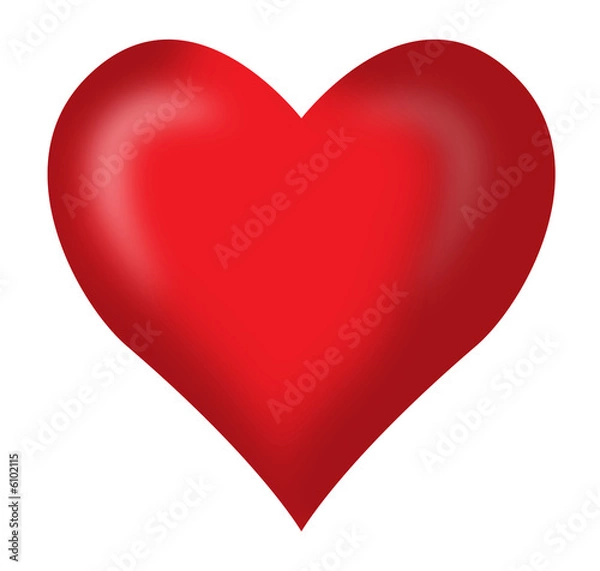 Fototapeta red heart in white background