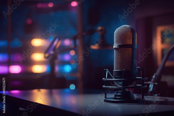 Fototapeta studio microphone, Generative AI