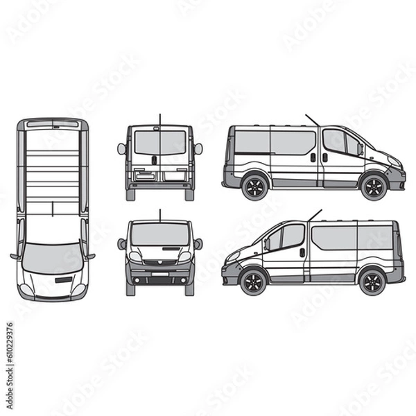 Obraz outline of van, minibus part 257