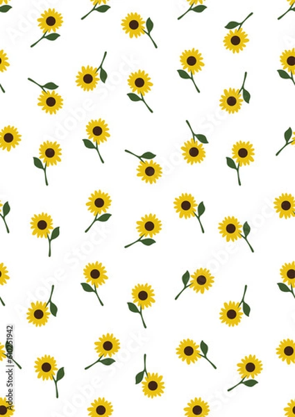 Fototapeta seamless pattern with sunflowers background.Eps 10 vector.