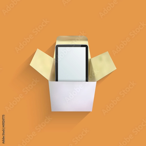 Fototapeta Vector modern computer tablet in box. Eps10