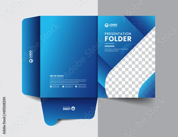 Fototapeta corporate company presentation folder layout concept design with modern shapes