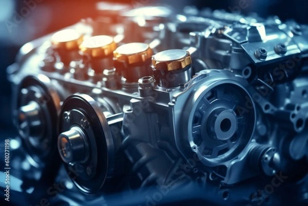 Obraz Car Engine Background Abstract Car Repair or Restoration Artwork Generative AI