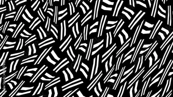Fototapeta Striped background. Black and white stripes. Monochrome ornamental background. Design for decor, print. Background in 4k format  3840 х 2160.
