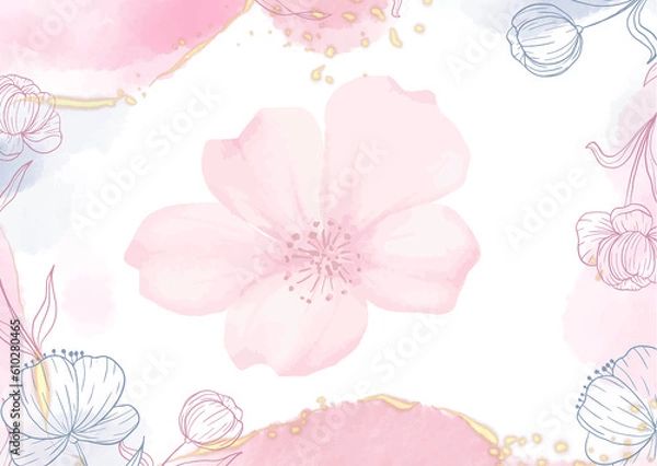Fototapeta pink background with flowers