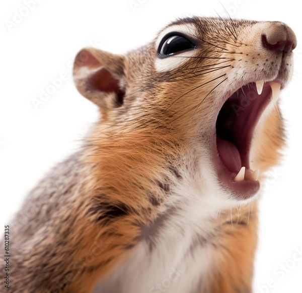 Obraz Yawning squirrel, no background/transparent background