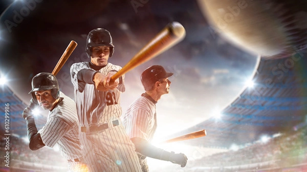 Obraz Professional baseball players in action on grand arena