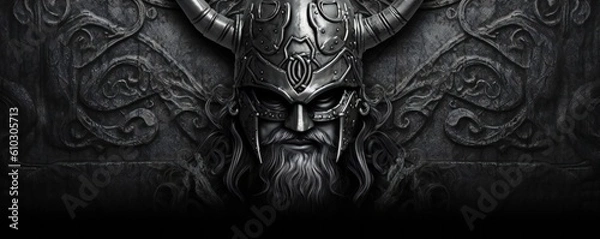 Obraz Viking art medieval style old culture background Generative AI