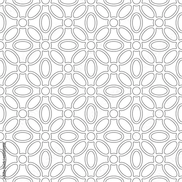 Fototapeta Vector seamless pattern. Modern stylish texture. Monochrome, linear abstract background.