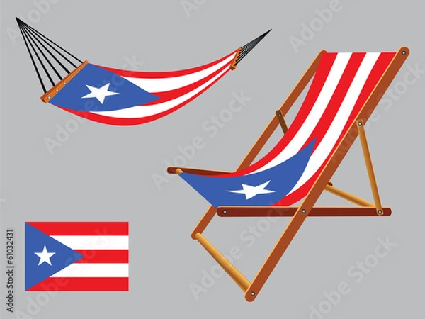 Fototapeta puerto rico hammock and deck chair set