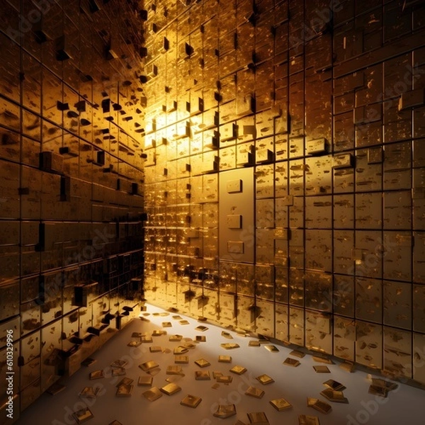 Fototapeta wall with gold