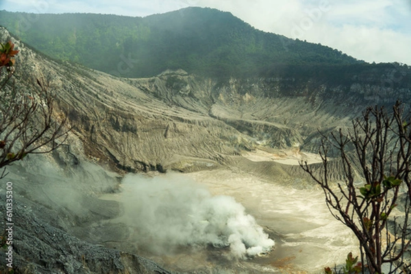 Fototapeta Mount Tangkuban Perahu in Bandung, West Java, Indonesia