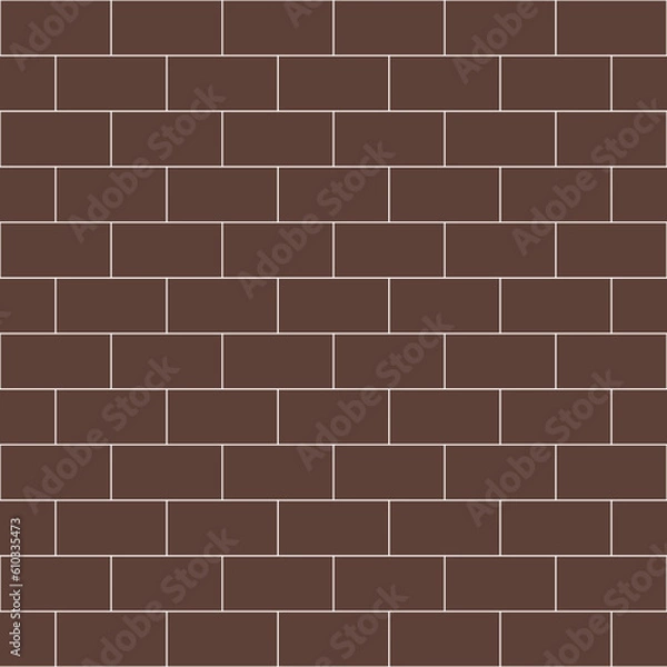 Fototapeta Stepped brick vector pattern. Brick pattern. Brown tone brick pattern. Seamless geometric pattern for wrapping paper, backdrop, background, wallpaper.