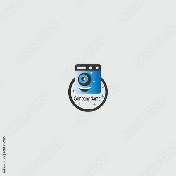 Fototapeta laundry machine template design logo stock vector and photos 