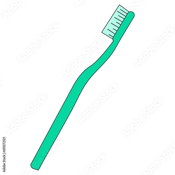 Obraz simple flat plastic toothbrush mint green