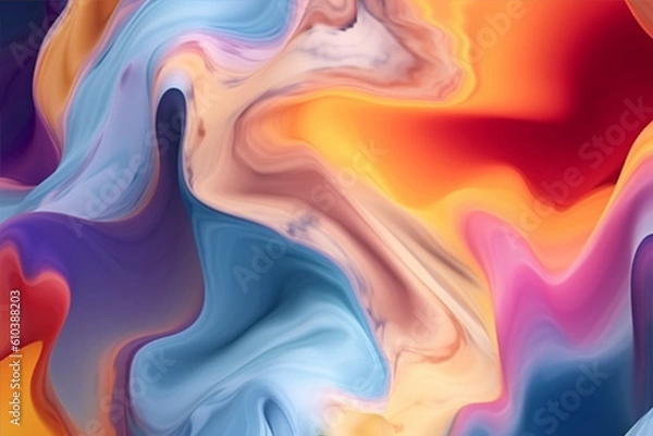 Fototapeta  Abstract colorful wave background, generative ai