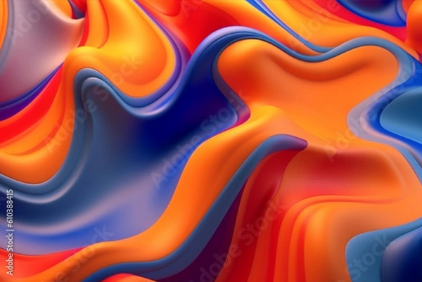 Fototapeta  Abstract colorful wave background, generative ai