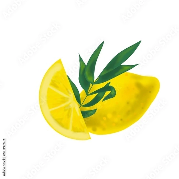 Obraz lemon with leaves
