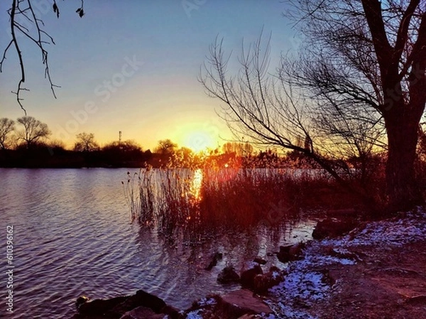 Obraz sunset on the river