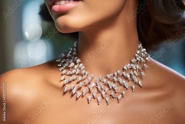 Fototapeta The epitome of luxury and elegance, a diamond necklace