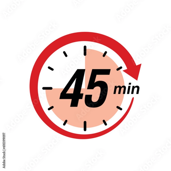 Fototapeta Stopwatch Counting Down to Minutes with Arrow