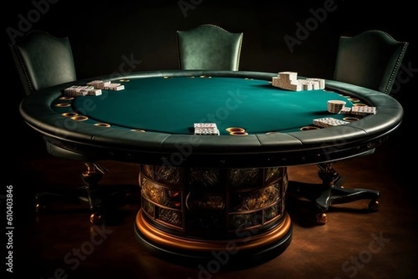 Fototapeta Whispers of Fortune: An Intimate Gathering at the Poker Table, Generative AI
