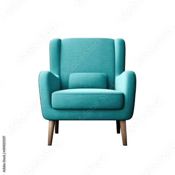 Fototapeta Modern vivid armchair isolated. Illustration AI Generative.