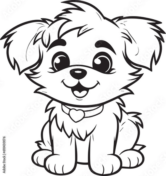 Obraz A Dog , colouring book for kids, vector illustration