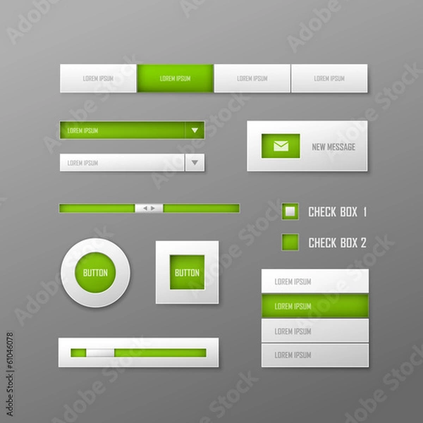 Fototapeta Set of white vector web elements